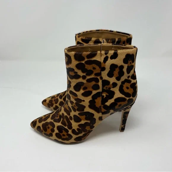 EUC Joie Lina Leopard Calf Hair Booties 38.5 - Picture 3 of 7